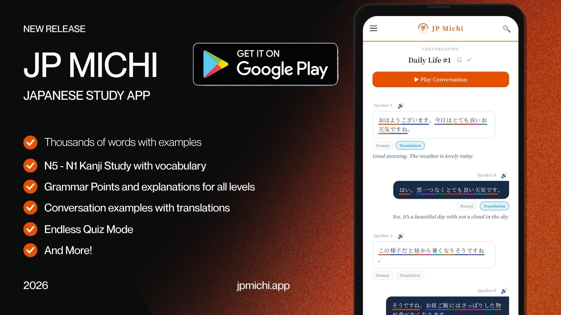 JP Michi — Disponible en Google Play